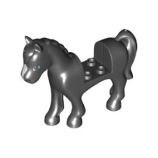 Horse with 2 x 2 Cutout, Dark Turquoise Eyes, Dark Bluish Gray Eyebrows and White Blaze Pattern [6297427]<br><small>Horse with 2 x 2 Cutout, Dark Turquoise Eyes, Dark Bluish Gray Eyebrows and White Blaze Pattern [6297427]</small>