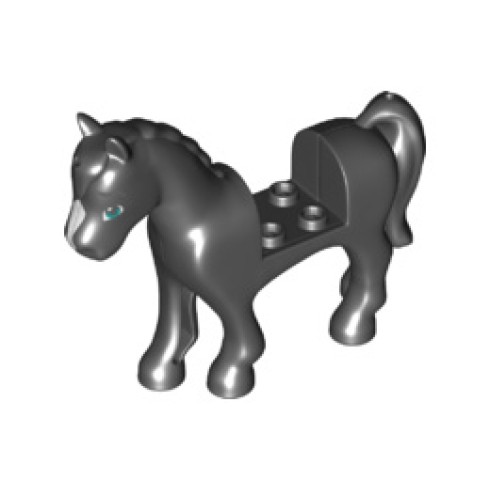 Horse with 2 x 2 Cutout, Dark Turquoise Eyes, Dark Bluish Gray Eyebrows and White Blaze Pattern [6297427]<br><small>Horse with 2 x 2 Cutout, Dark Turquoise Eyes, Dark Bluish Gray Eyebrows and White Blaze Pattern [6297427]</small>